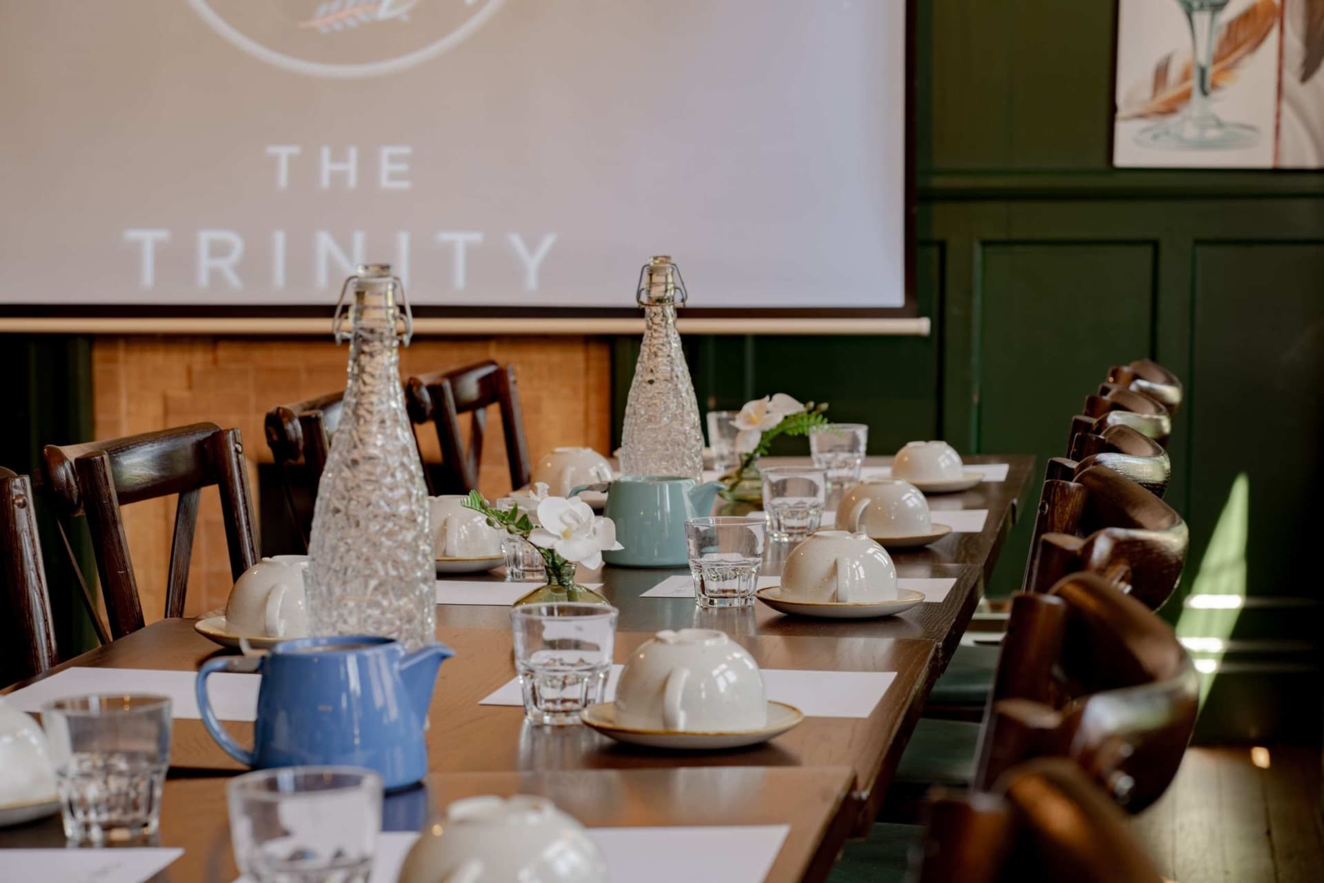 Table set up for meeting